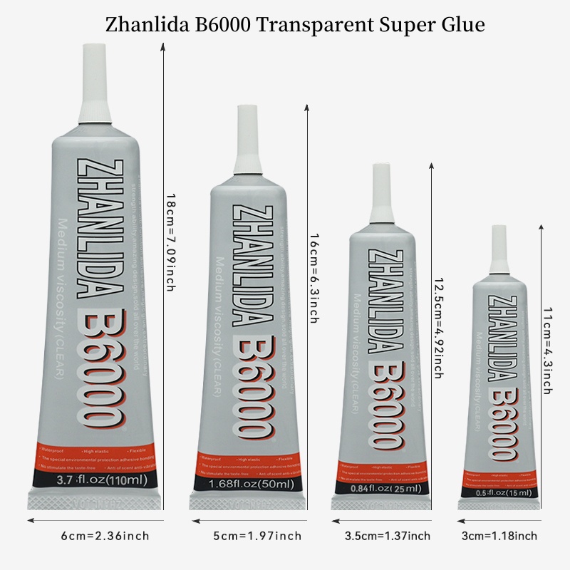 3D Printing Glue Stick - Colla trasparente Zhanlida B6000 15/50/110ml con