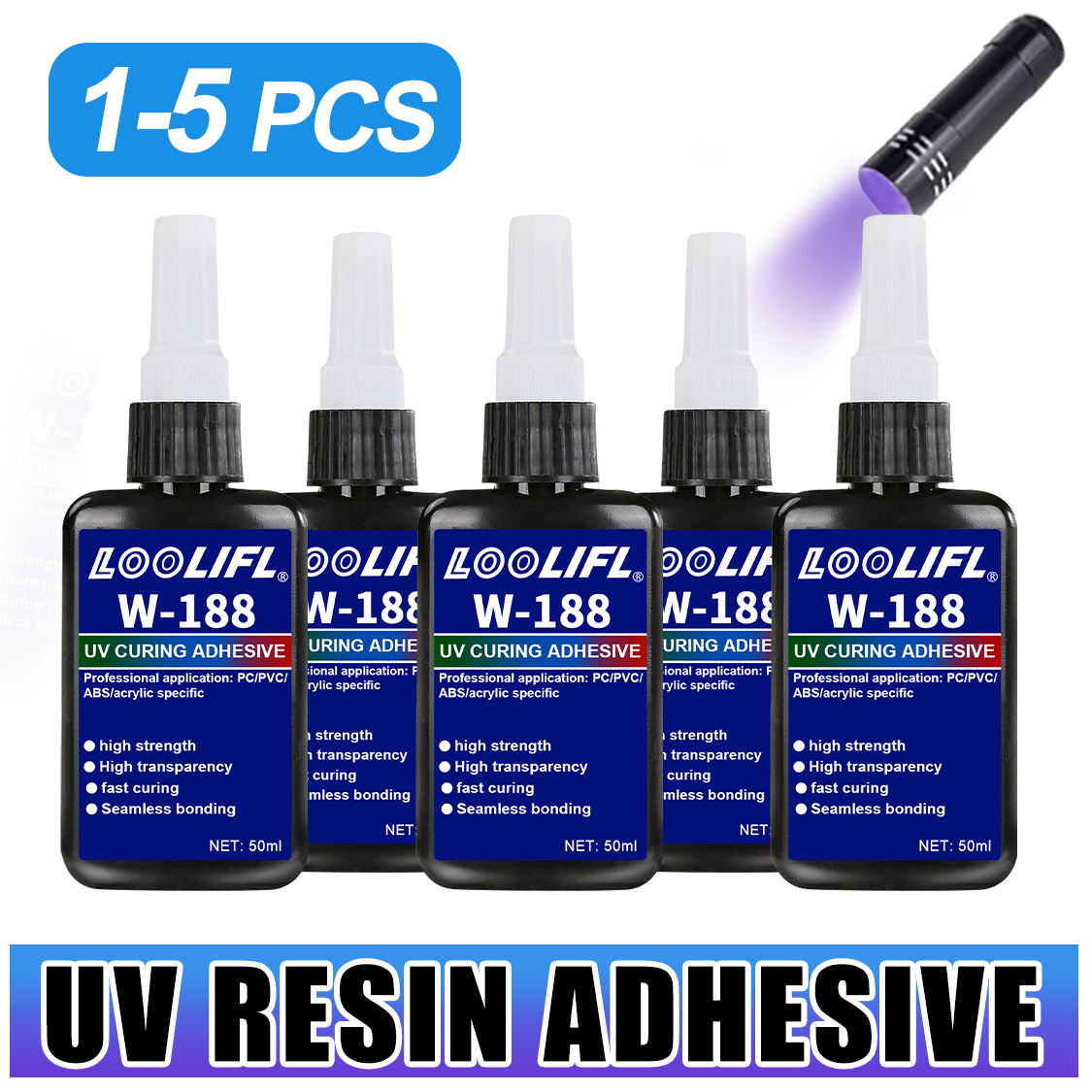 Resin Curing Station - LOOLIFL 188 Colla UV Forte 50ml,