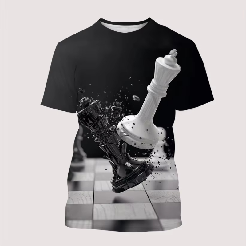 T-shirt da uomo nuova stampa 3 - 3D Printing Chess recensione e prezzo